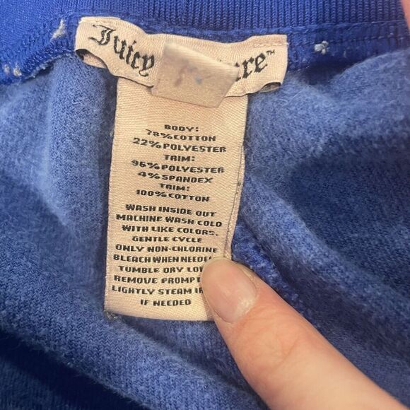Juicy Couture Blue Velour Y2K Jogger SweatPants Size Small - Picture 4 of 9